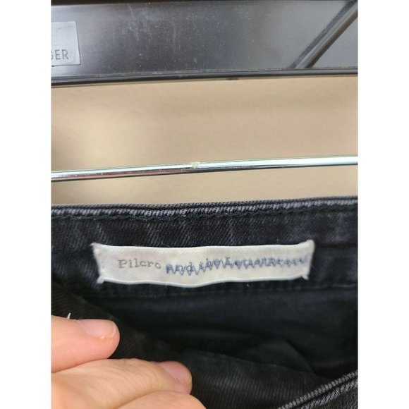 Pilcro And The Letterpress Women Black Studded Flare Leg Denims Jeans Size 28 - Picture 8 of 11